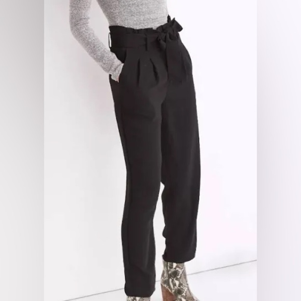 Madewell Black Paperbag Waist Trousers